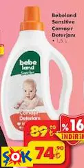 BEBELAND SENSİTİVE ÇAMAŞIR DETERJANI 1.5 I